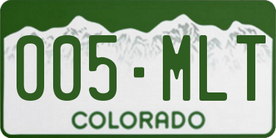 CO license plate 005MLT