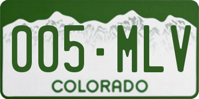 CO license plate 005MLV