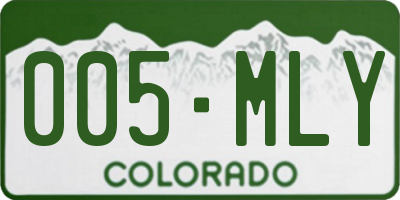 CO license plate 005MLY