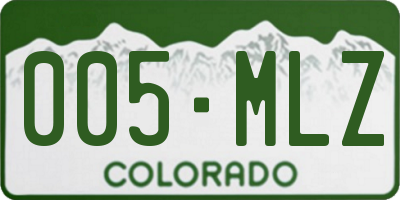 CO license plate 005MLZ