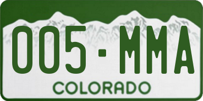 CO license plate 005MMA