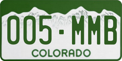 CO license plate 005MMB