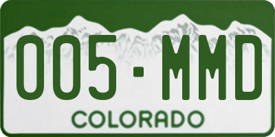 CO license plate 005MMD