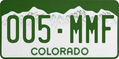 CO license plate 005MMF
