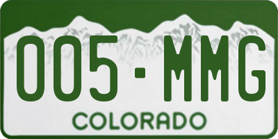CO license plate 005MMG