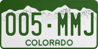 CO license plate 005MMJ