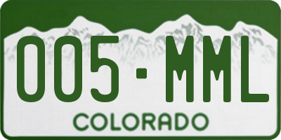 CO license plate 005MML