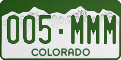 CO license plate 005MMM