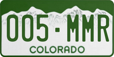 CO license plate 005MMR