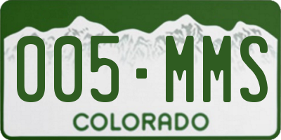 CO license plate 005MMS