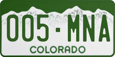 CO license plate 005MNA