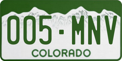 CO license plate 005MNV