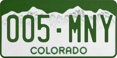 CO license plate 005MNY