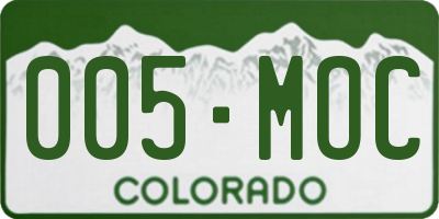 CO license plate 005MOC