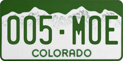 CO license plate 005MOE