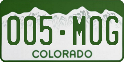 CO license plate 005MOG
