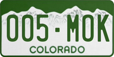 CO license plate 005MOK