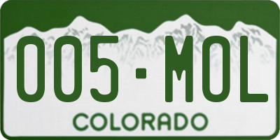 CO license plate 005MOL