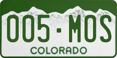 CO license plate 005MOS