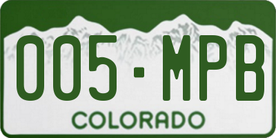 CO license plate 005MPB
