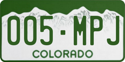 CO license plate 005MPJ