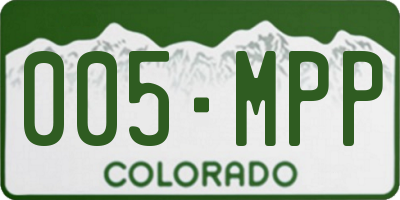 CO license plate 005MPP