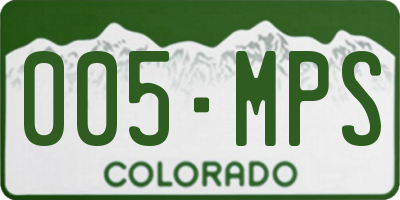 CO license plate 005MPS