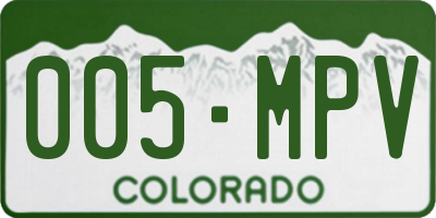 CO license plate 005MPV