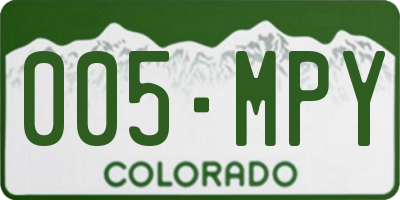 CO license plate 005MPY