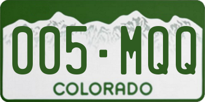CO license plate 005MQQ