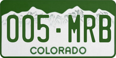 CO license plate 005MRB