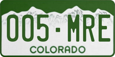 CO license plate 005MRE