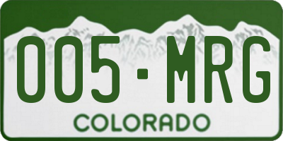CO license plate 005MRG