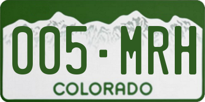 CO license plate 005MRH