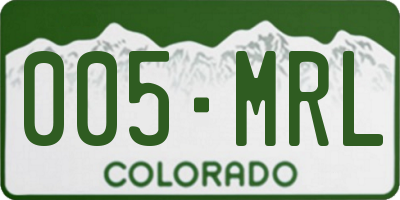 CO license plate 005MRL