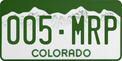 CO license plate 005MRP