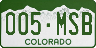 CO license plate 005MSB