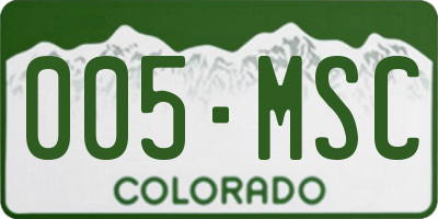 CO license plate 005MSC