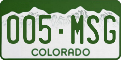 CO license plate 005MSG