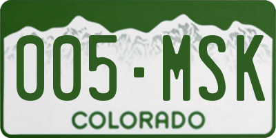 CO license plate 005MSK