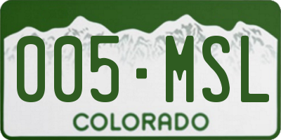 CO license plate 005MSL