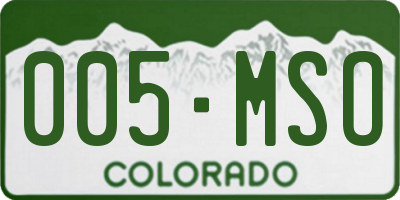 CO license plate 005MSO