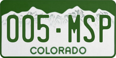 CO license plate 005MSP