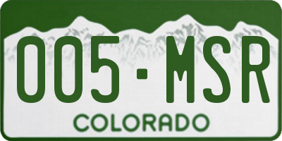 CO license plate 005MSR