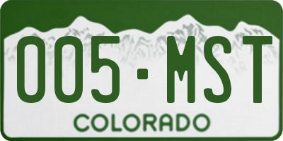 CO license plate 005MST