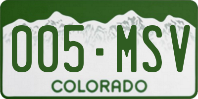 CO license plate 005MSV