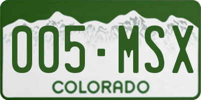 CO license plate 005MSX