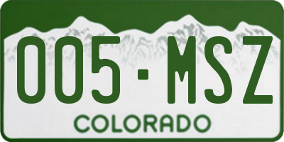 CO license plate 005MSZ