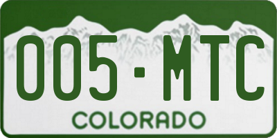 CO license plate 005MTC