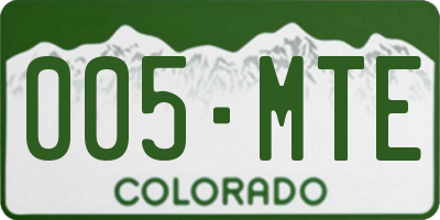 CO license plate 005MTE